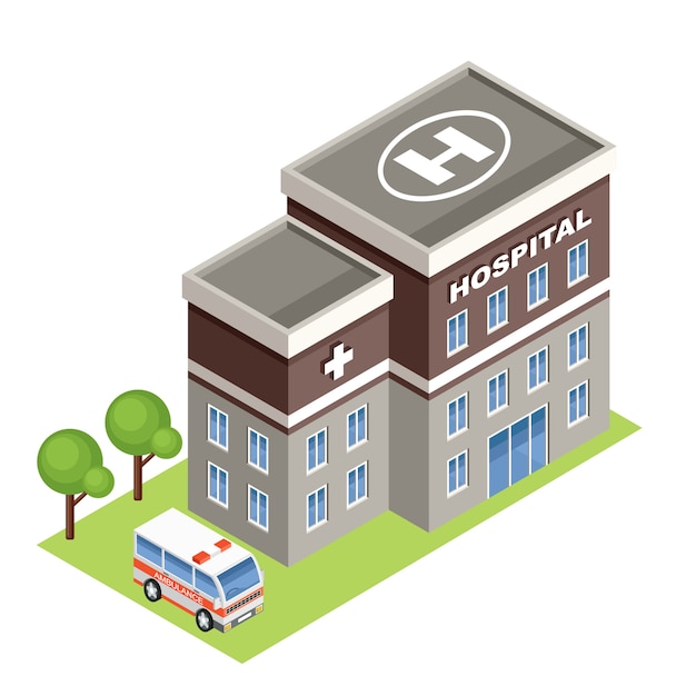 Vector isometric hospital.