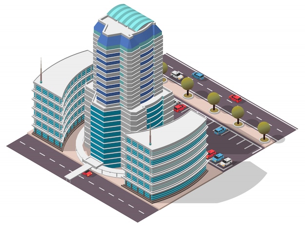 Vector isometric hotel apartment building