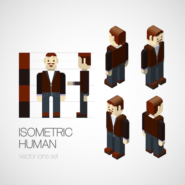  isometric human set