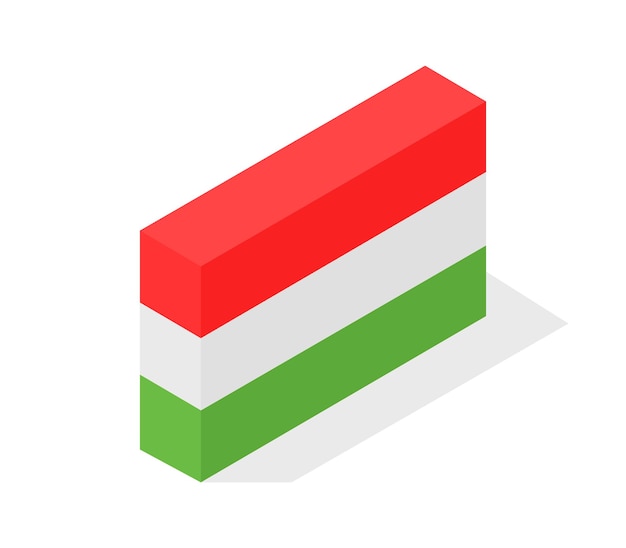 Isometric hungary flag