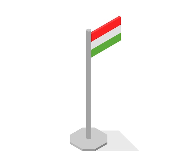 Изометрический флаг венгрии