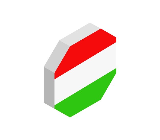 Изометрические флаг Венгрии