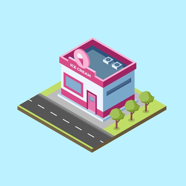 Isometric Ice Cream Shop