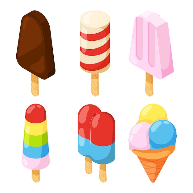 Isometric icecream pictures