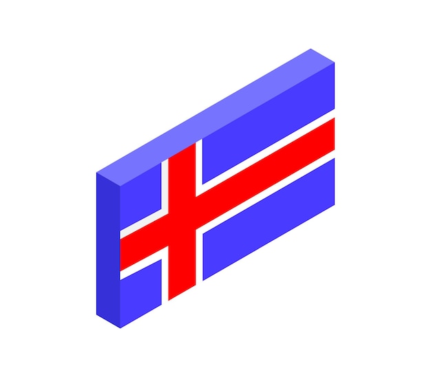 Isometric iceland flag