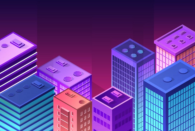 Isometric icon of a city