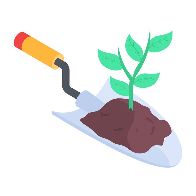 Vector isometric icon depicting farm