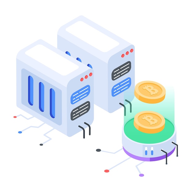 Isometric icon of dollar server