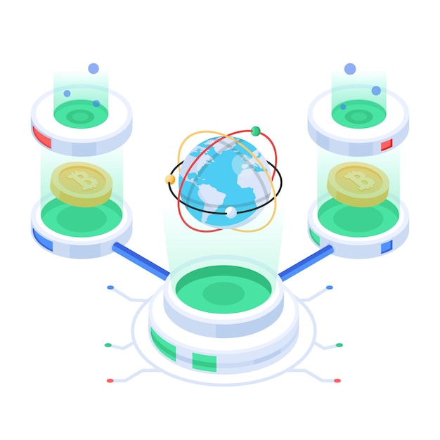 Isometric icon of dollar server