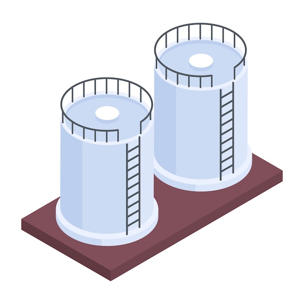 Isometric icon of factory pollution