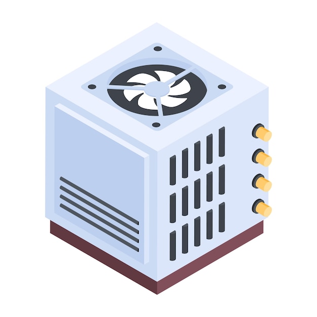 Isometric icon of factory pollution