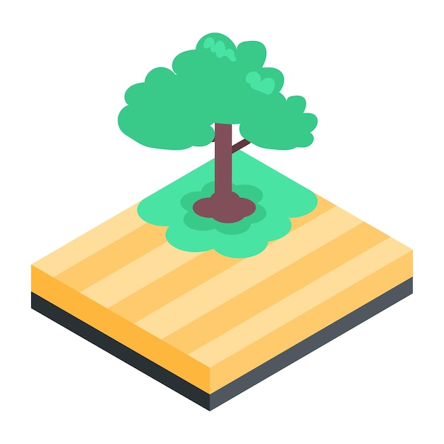 An isometric icon of farming bed