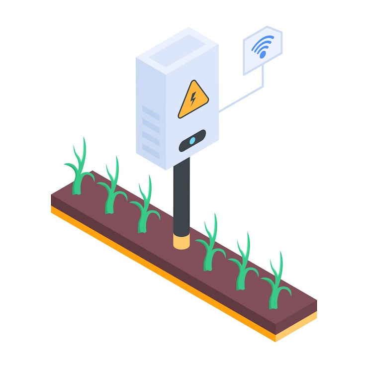Vector an isometric icon of farming bed