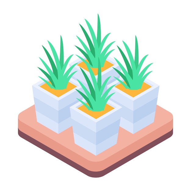 An isometric icon of farming bed