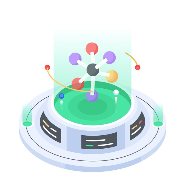 Vector isometric icon of molecular bonding