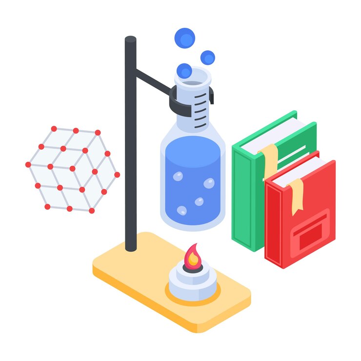Vector isometric icon of molecular bonding