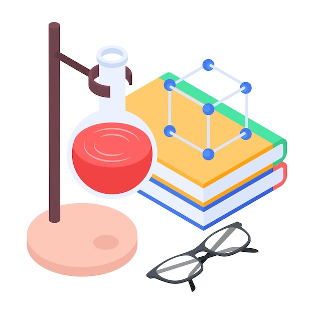 Isometric icon of molecular bonding