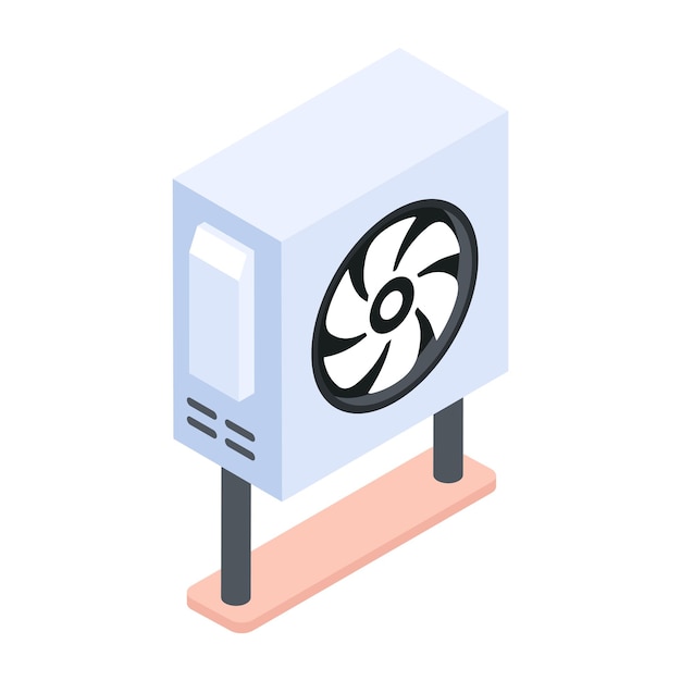 An isometric icon of power supply