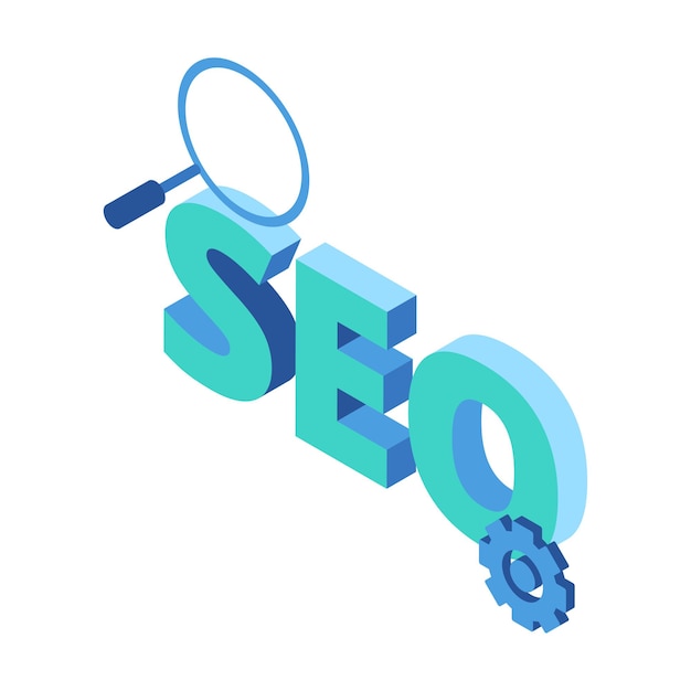 Isometric Icon Representing SEO Search Engine Optimization