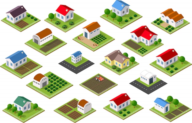 Isometric icon rural