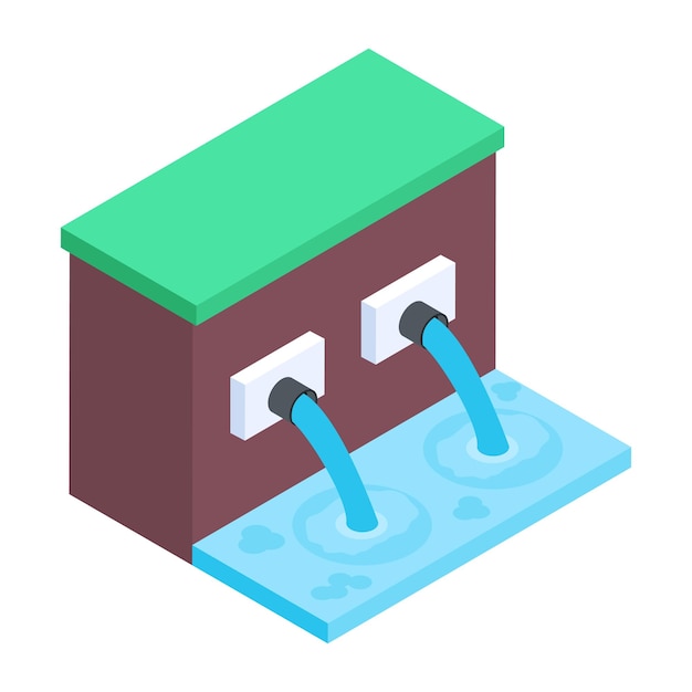 An isometric icon of sewage system