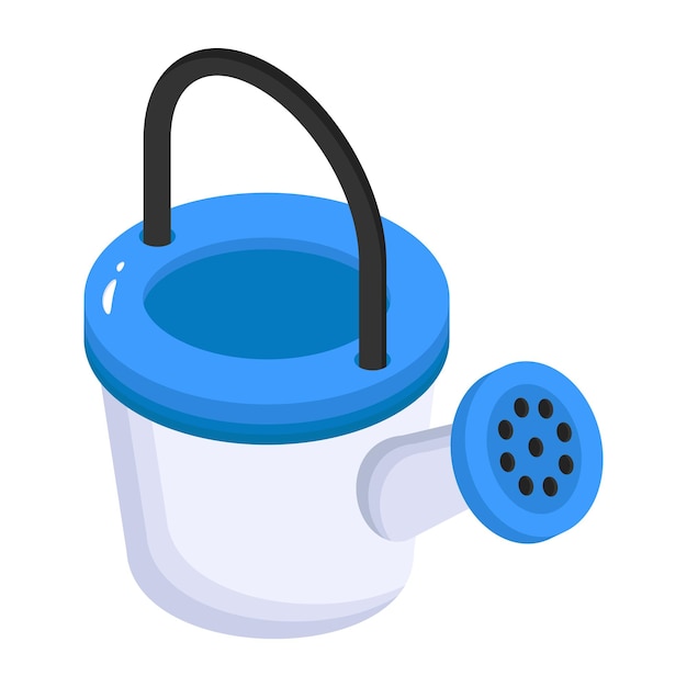 An isometric icon of watering can is up for premium use