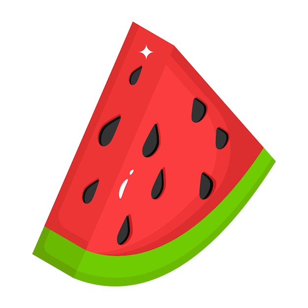 An isometric icon of watermelon slice healthy and organic food