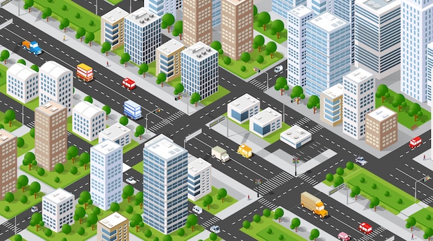 Vector isometric illustration city