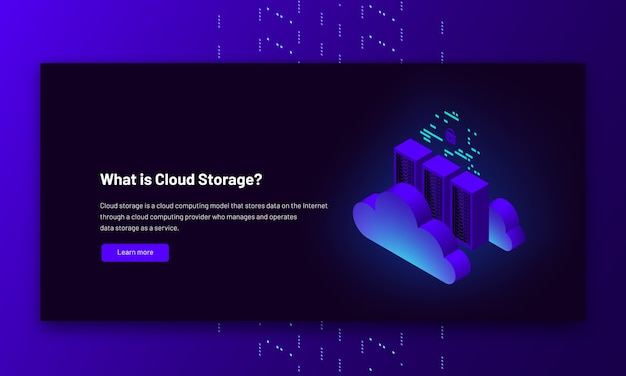 isometric illustration data center cloud connection hosting server computer information