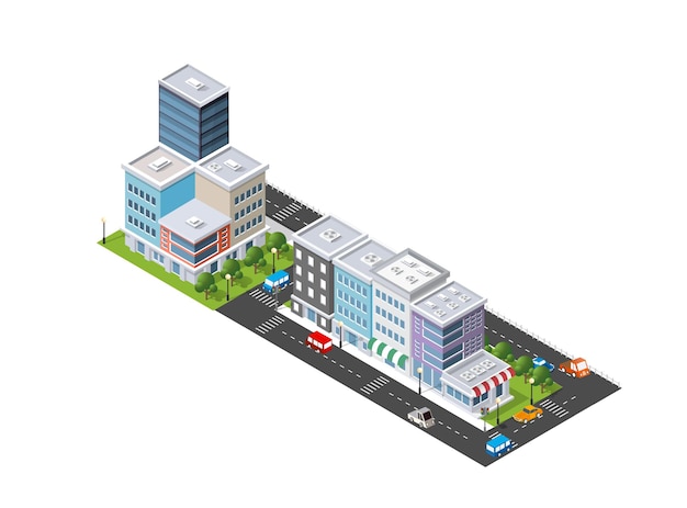 Isometric illustration of the modern city Dimensional