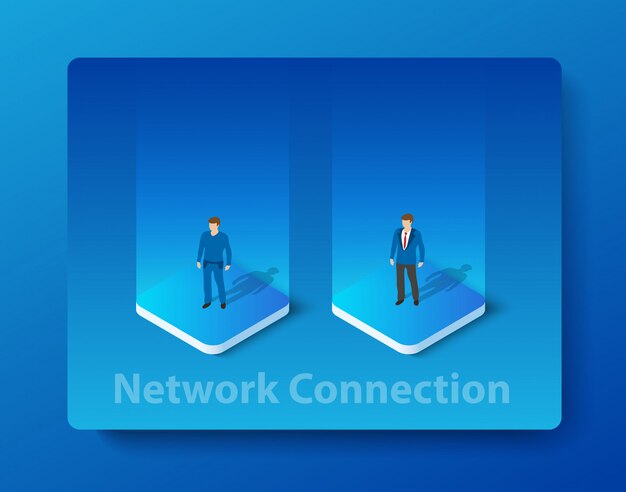 Isometric illustration of network