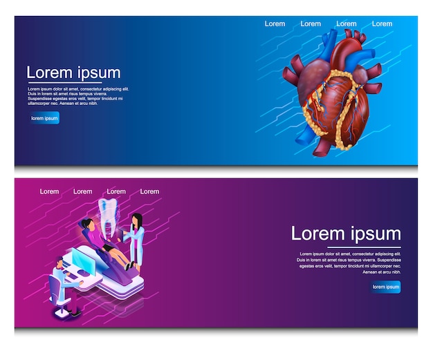 Vector isometric illustration virtual medical research