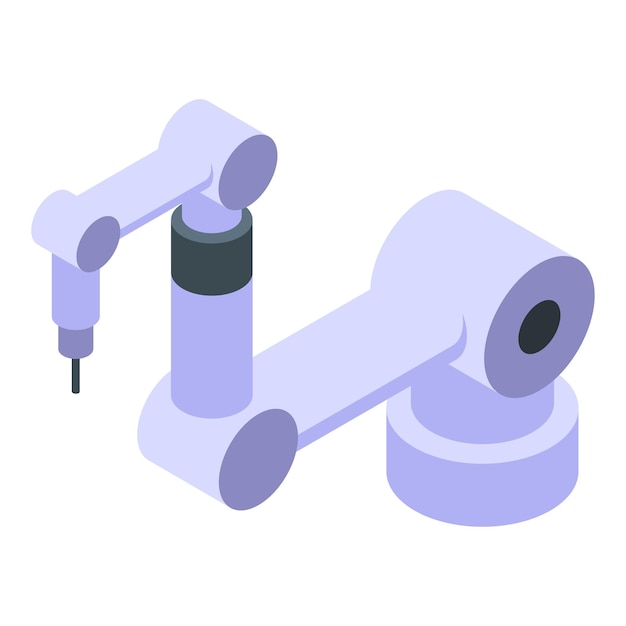 Vector isometric industrial robot arm illustration