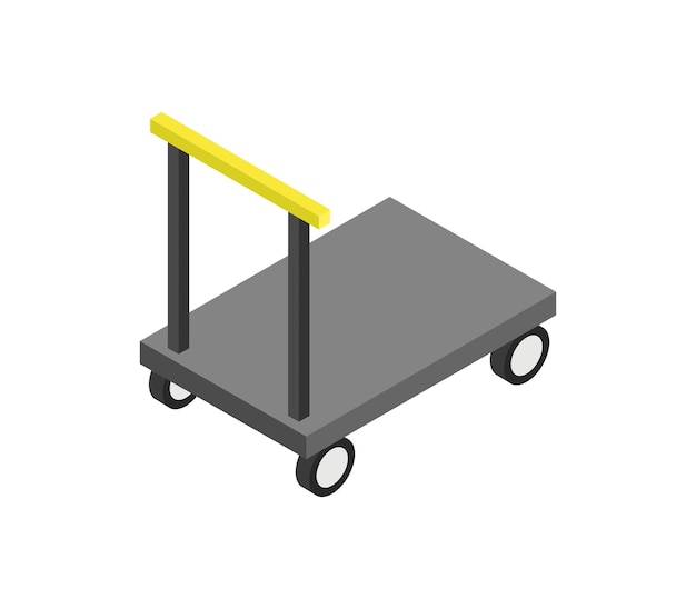 Vector isometric industrial trolley