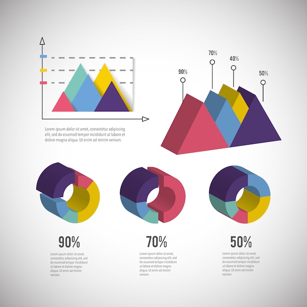 Vector isometric infographic business diagram information