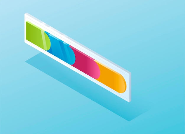 Isometric infographic design element graph or chart with scales