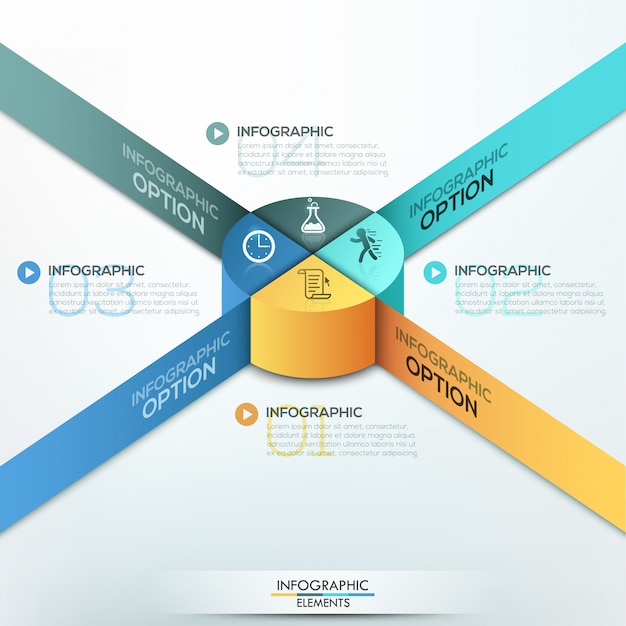 Isometric infographics options template