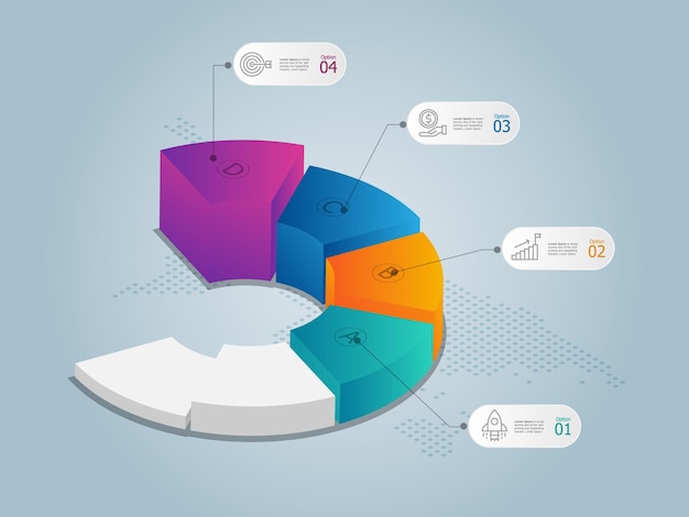 Presentazione della timeline di infografica isometrica