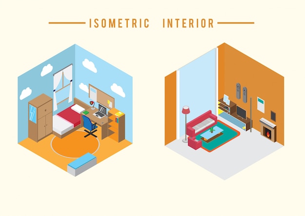 Vector isometric interior vector