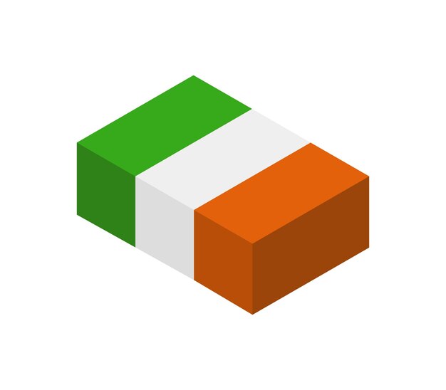 Isometric ireland flag