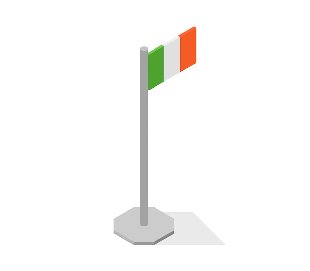 Bandiera dell'irlanda isometrica