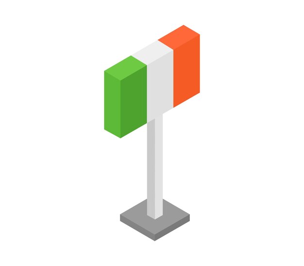 Isometric ireland flag