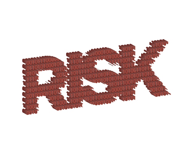 isometric IT Risk Management Implementation with code number inside the word risk