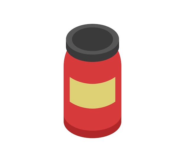 Vector isometric jam jar