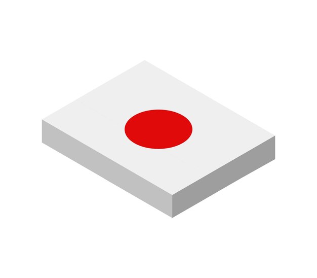 Isometric japan flag