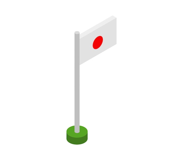 Isometric japan flag