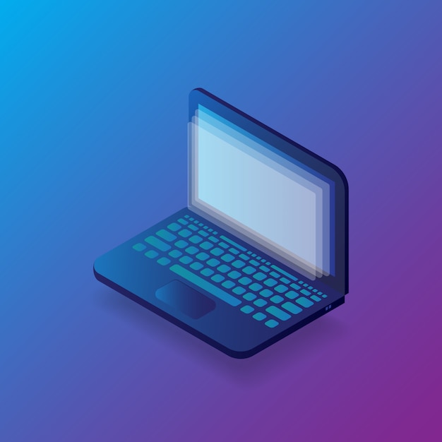 Vector isometric laptop illustration