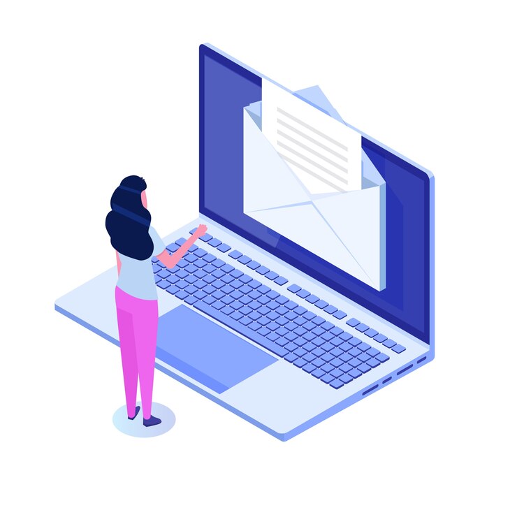 Isometric Laptop with notification