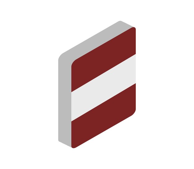 Isometric Latvia flag