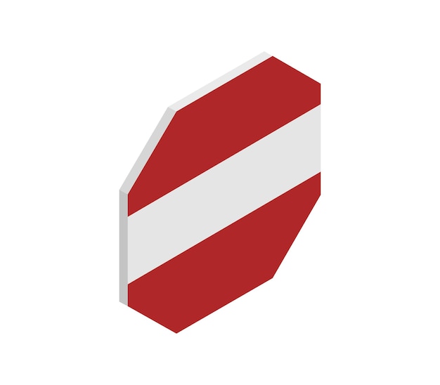 Vector isometric latvia flag